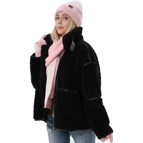 Womens Winter Knit Beanie Gloves Scarf Set Touchscreen Fleece Lined Warm - Picture 6 of 6